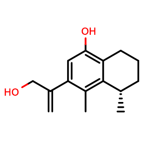Chemical structure of (8S)-5,6,7,8-Tetrahydro-4-hydroxy-1,8-dimethyl-beta-methylene-2-naphthaleneethanol , CAS 1459784-57-6, AChemBlock AD275412