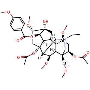 Chemical structure of 3-Acetylyunaconitine , CAS 80787-51-5, AChemBlock AD275418