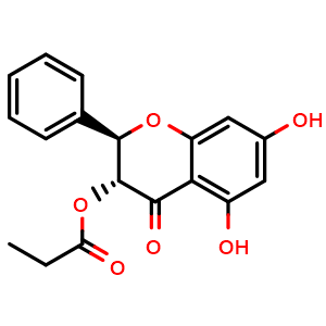 Chemical structure of Pinobanksin 3-O-propionate , CAS 126394-70-5, AChemBlock AD275426