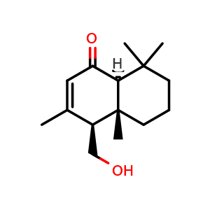 Chemical structure of (4S,4aR,8aS)-4a,5,6,7,8,8a-Hexahydro-4-(hydroxymethyl)-3,4a,8,8-tetramethyl-1(4H)-naphthalenone , CAS 74635-87-3, AChemBlock AD275427