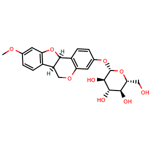 Chemical structure of Medicarpin 3-O-glucoside , CAS 52766-70-8, AChemBlock AD275428