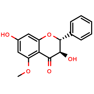 Chemical structure of (2R,3R)-3,7-Dihydroxy-5-methoxyflavanone , CAS 119309-36-3, AChemBlock AD275429