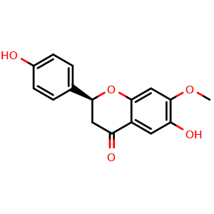 Chemical structure of (2S)-2,3-Dihydro-6-hydroxy-2-(4-hydroxyphenyl)-7-methoxy-4H-1-benzopyran-4-one , CAS 189689-32-5, AChemBlock AD275431