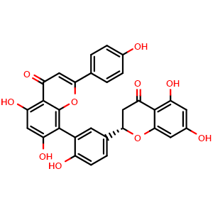 Chemical structure of 2,3-Dihydroamentoflavone , CAS 34340-51-7, AChemBlock AD275445