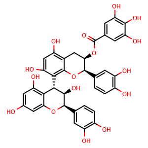 Chemical structure of Procyanidin B2 3′-O-gallate , CAS 73086-04-1, AChemBlock AD275446