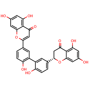(2S)-2-[5′-(5,7-Dihydroxy-4-oxo-4H-1-benzopyran-2-yl)-2′,6-dihydroxy[1,1′-biphenyl]-3-yl]-2,3-dihydro-5,7-dihydroxy-4H-1-benzopyran-4-one