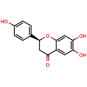 Chemical structure of (2S)-2,3-Dihydro-6,7-dihydroxy-2-(4-hydroxyphenyl)-4H-1-benzopyran-4-one , CAS 189689-31-4, AChemBlock AD275450