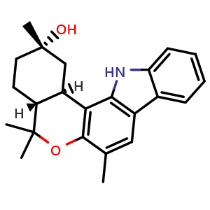 Chemical structure of (2S,4aR,13cR)-1,2,3,4,4a,5,13,13c-Octahydro-2,5,5,7-tetramethyl[2]benzopyrano[4,3-a]carbazol-2-ol , CAS 166990-10-9, AChemBlock AD275459