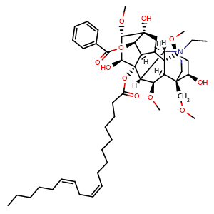 Chemical structure of 14-Benzoylaconine 8-linoleate , CAS 81941-14-2, AChemBlock AD275472