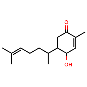 Chemical structure of 5-(1,5-Dimethyl-4-hexen-1-yl)-4-hydroxy-2-methyl-2-cyclohexen-1-one , CAS 124898-71-1, AChemBlock AD275477