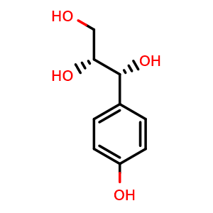 Chemical structure of rel-(1R,2R)-1-(4-Hydroxyphenyl)-1,2,3-propanetriol , CAS 155748-73-5, AChemBlock AD275478
