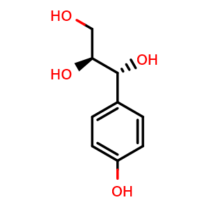 Chemical structure of rel-(1R,2S)-1-(4-Hydroxyphenyl)-1,2,3-propanetriol , CAS 25743-67-3, AChemBlock AD275482