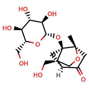 Chemical structure of 1-O-beta-D-Glucopyranosylpaeonisuffrone , CAS 1003888-20-7, AChemBlock AD275517