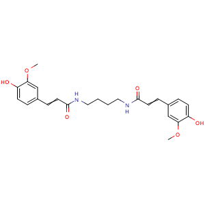 Chemical structure of N,N′-Diferuloylputrescine , CAS 42369-86-8, AChemBlock AD275530