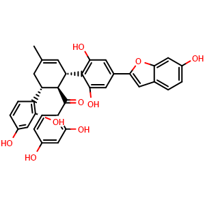 Chemical structure of (-)-Mulberrofuran J , CAS 90989-33-6, AChemBlock AD275555