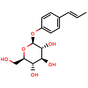 Chemical structure of 4-(1E)-1-Propen-1-ylphenyl beta-D-glucopyranoside , CAS 120396-85-2, AChemBlock AD275568