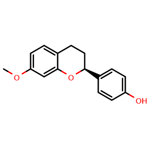 Chemical structure of (2S)-4′-Hydroxy-7-methoxyflavan , CAS 27348-54-5, AChemBlock AD275574