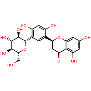Chemical structure of Steppogenin-5′-C-beta-D-glucopyranoside , CAS 2082826-38-6, AChemBlock AD275575