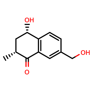 Chemical structure of (2R,4S)-3,4-Dihydro-4-hydroxy-7-(hydroxymethyl)-2-methyl-1(2H)-naphthalenone , CAS 1014978-30-3, AChemBlock AD275615