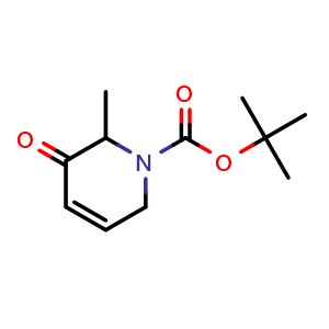 Chemical structure of tert-Butyl 2-methyl-3-oxo-3,6-dihydropyridine-1(2H)-carboxylate , CAS 1822671-92-0, AChemBlock AD275669