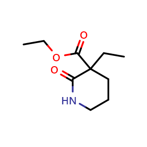 Chemical structure of Ethyl 3-ethyl-2-oxopiperidine-3-carboxylate , CAS 7033-83-2, AChemBlock AD275678