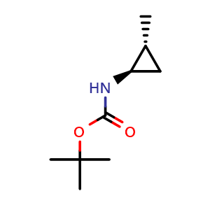 Chemical structure of (1R,2R)-tert-Butyl (2-methylcyclopropyl)carbamate , CAS 1867928-74-2, AChemBlock AD275680