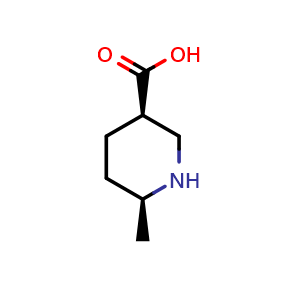Chemical structure of (3R,6S)-6-Methylpiperidine-3-carboxylic acid , CAS 1932316-29-4, AChemBlock AD275710
