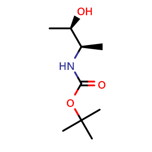 Chemical structure of (2R,3R)-tert-Butyl (3-hydroxybutan-2-yl)carbamate , CAS 2061909-56-4, AChemBlock AD275725