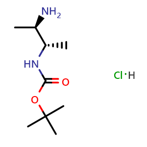 Chemical structure of (2S,3R)-tert-Butyl (3-aminobutan-2-yl)carbamate hydrochloride , AChemBlock AD275726