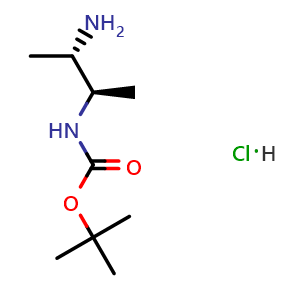 Chemical structure of (2R,3S)-tert-Butyl (3-aminobutan-2-yl)carbamate hydrochloride , CAS 2679950-23-1, AChemBlock AD275735