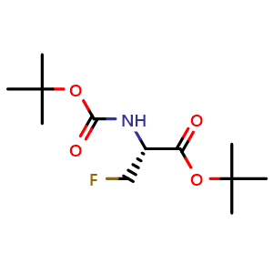 Chemical structure of tert-butyl (R)-2-((tert-butoxycarbonyl)amino)-3-fluoropropanoate , CAS 3075449-88-3, AChemBlock AD275743