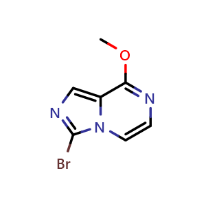 Chemical structure of 3-Bromo-8-methoxyimidazo[1,5-a]pyrazine , AChemBlock AD275765