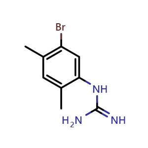 Chemical structure of 1-(5-Bromo-2,4-dimethylphenyl)guanidine , AChemBlock AD275766