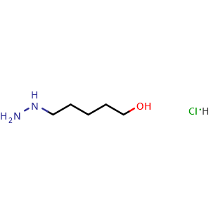 Chemical structure of 5-Hydrazinyl-1-pentanol hydrochloride , AChemBlock AD275770