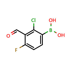 Chemical structure of (2-Chloro-4-fluoro-3-formylphenyl)boronic acid , AChemBlock AD275774