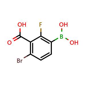 Chemical structure of 3-Borono-6-bromo-2-fluorobenzoic acid , AChemBlock AD275782