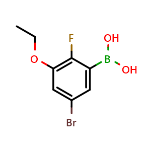 Chemical structure of 5-Bromo-3-ethoxy-2-fluorophenylboronic acid , AChemBlock AD275784