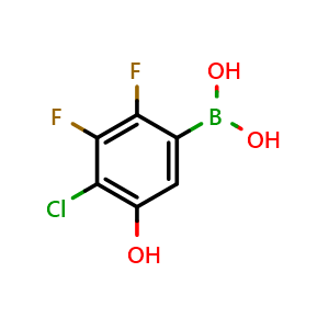 Chemical structure of 4-Chloro-2,3-difluoro-5-hydroxyphenylboronic acid , AChemBlock AD275786