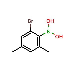 Chemical structure of 2-Bromo-4,6-dimethylphenylboronic acid , AChemBlock AD275788