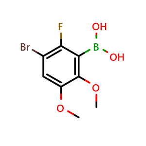Chemical structure of (3-Bromo-2-fluoro-5,6-dimethoxyphenyl)boronic acid , AChemBlock AD275789