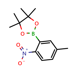 Chemical structure of 4,4,5,5-Tetramethyl-2-(5-methyl-2-nitrophenyl)-1,3,2-dioxaborolane , AChemBlock AD275792