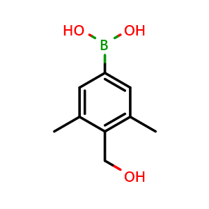 Chemical structure of (4-(Hydroxymethyl)-3,5-dimethylphenyl)boronic acid , AChemBlock AD275796