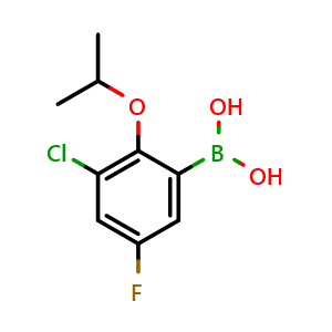 Chemical structure of 3-Chloro-5-fluoro-2-isopropoxyphenylboronic acid , AChemBlock AD275801