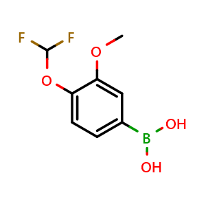 Chemical structure of 4-(Difluoromethoxy)-3-methoxyphenylboronic acid , AChemBlock AD275809