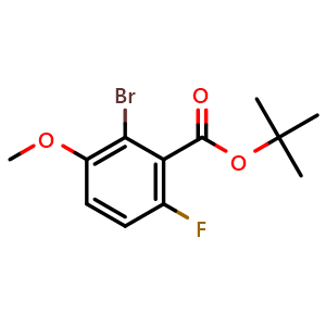Chemical structure of tert-Butyl 2-bromo-6-fluoro-3-methoxybenzoate , CAS 2635937-47-0, AChemBlock AD275815