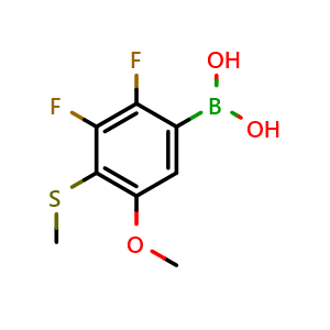 Chemical structure of (2,3-Difluoro-5-methoxy-4-(methylthio)phenyl)boronic acid , AChemBlock AD275817