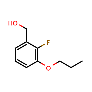 Chemical structure of (2-Fluoro-3-propoxyphenyl)methanol , CAS 2635937-26-5, AChemBlock AD275826