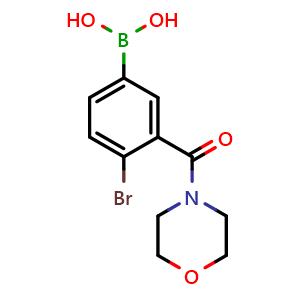 Chemical structure of (4-Bromo-3-(morpholine-4-carbonyl)phenyl)boronic acid , AChemBlock AD275839