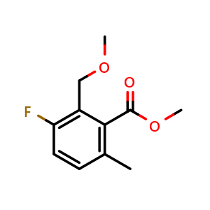 Chemical structure of Methyl 3-fluoro-2-(methoxymethyl)-6-methylbenzoate , CAS 2624417-85-0, AChemBlock AD275845