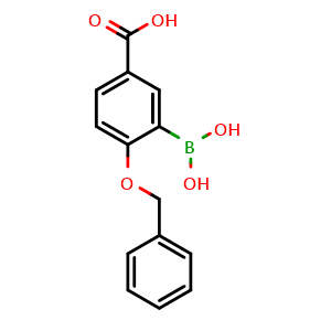 Chemical structure of 4-(Benzyloxy)-3-boronobenzoic acid , AChemBlock AD275847